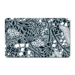 Abstract Floral Pattern Grey Magnet (rectangular)