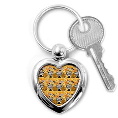 Amfora Leaf Yellow Flower Key Chains (heart) 