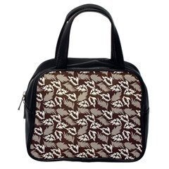 Dried Leaves Grey White Camuflage Summer Classic Handbags (one Side) by Mariart