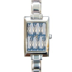 Flower Floral Leaf Beauty Art Rectangle Italian Charm Watch