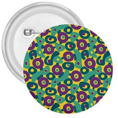 Discrete State Turing Pattern Polka Dots Green Purple Yellow Rainbow Sexy Beauty 3  Buttons