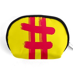 Fun Ain t Gone Fence Sign Red Yellow Flag Accessory Pouches (medium)  by Mariart