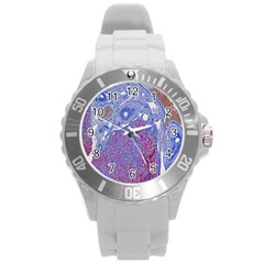 Histology Inc Histo Logistics Incorporated Human Liver Rhodanine Stain Copper Round Plastic Sport Watch (l)