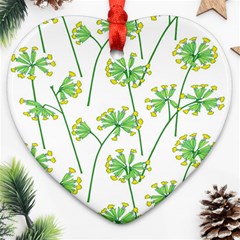 Marimekko Fabric Flower Floral Leaf Heart Ornament (two Sides)