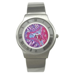 Natural Stone Red Blue Space Explore Medical Illustration Alternative Stainless Steel Watch by Mariart