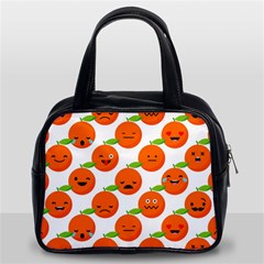 Seamless Background Orange Emotions Illustration Face Smile  Mask Fruits Classic Handbags (2 Sides) by Mariart