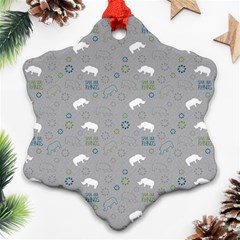 Shave Our Rhinos Animals Monster Snowflake Ornament (two Sides) by Mariart