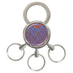 Silk Screen Sound Frequencies Net Blue 3-ring Key Chains