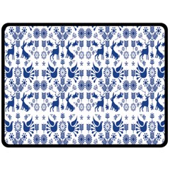 Rabbits Deer Birds Fish Flowers Floral Star Blue White Sexy Animals Fleece Blanket (large) 