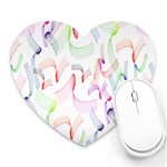 Rainbow Green Purple Pink Red Blue Pattern Zommed Heart Mousepads Front