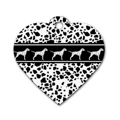 Dalmatian Dog Dog Tag Heart (two Sides) by Valentinaart