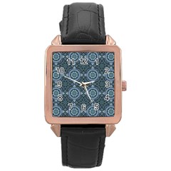 Oriental Pattern Rose Gold Leather Watch  by ValentinaDesign