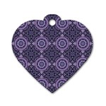 Oriental pattern Dog Tag Heart (Two Sides) Back