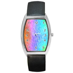 Aurora Rainbow Orange Pink Purple Blue Green Colorfull Barrel Style Metal Watch by Mariart