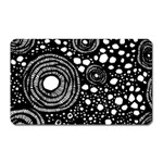 Circle Polka Dots Black White Magnet (Rectangular) Front