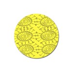 Yellow Flower Floral Circle Sexy Magnet 3  (Round) Front