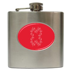 Cycles Bike White Red Sport Hip Flask (6 Oz) by Mariart