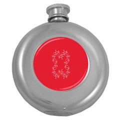 Cycles Bike White Red Sport Round Hip Flask (5 Oz) by Mariart