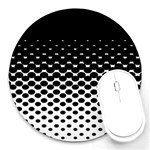 Gradient Circle Round Black Polka Round Mousepads Front