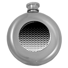 Gradient Circle Round Black Polka Round Hip Flask (5 Oz) by Mariart