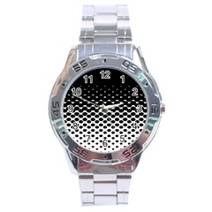 Gradient Circle Round Black Polka Stainless Steel Analogue Watch