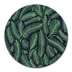 Coconut Leaves Summer Green Round Mousepads