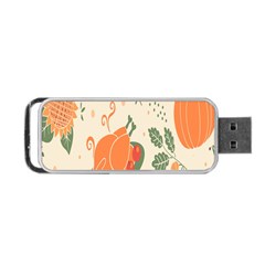 Happy Thanksgiving Chicken Bird Flower Floral Pumpkin Sunflower Portable Usb Flash (one Side) by Mariart