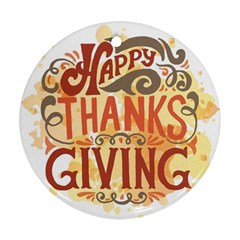 Happy Thanksgiving Sign Ornament (round)