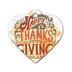 Happy Thanksgiving Sign Dog Tag Heart (two Sides)