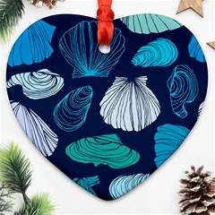 Mega Menu Seashells Heart Ornament (two Sides) by Mariart