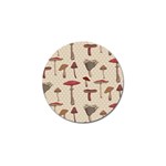 Mushroom Madness Red Grey Brown Polka Dots Golf Ball Marker Front