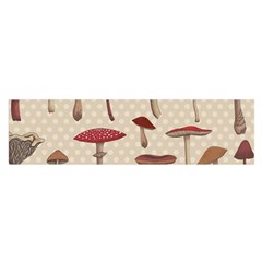 Mushroom Madness Red Grey Brown Polka Dots Satin Scarf (oblong) by Mariart