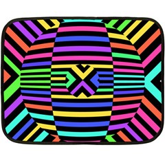 Optical Illusion Line Wave Chevron Rainbow Colorfull Fleece Blanket (mini)