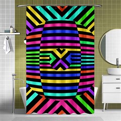 Optical Illusion Line Wave Chevron Rainbow Colorfull Shower Curtain 48  X 72  (small)  by Mariart