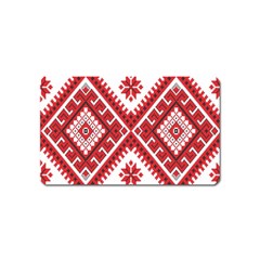 Model Traditional Draperie Line Red White Triangle Magnet (name Card)