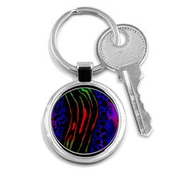 Frog Spectrum Polka Line Wave Rainbow Key Chains (round) 