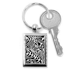 Psychedelic Zebra Black White Line Key Chains (rectangle) 