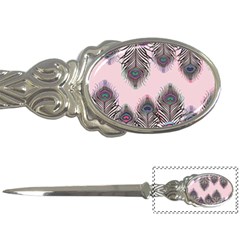 Peacock Feather Pattern Pink Love Heart Letter Openers