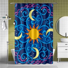 Sun Moon Star Space Vector Clipart Shower Curtain 48  X 72  (small) 