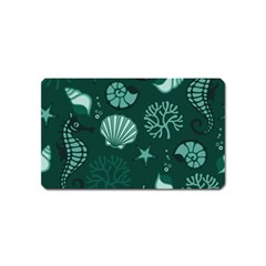 Vector Seamless Pattern With Sea Fauna Seaworld Magnet (name Card)