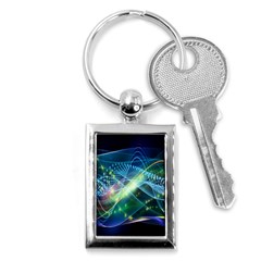 Waveslight Chevron Line Net Blue Key Chains (rectangle) 