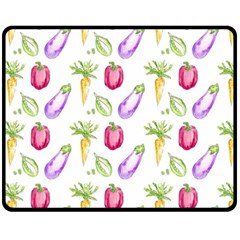 Vegetable Pattern Carrot Fleece Blanket (medium)  by Mariart