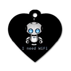 Cute Robot Dog Tag Heart (one Side) by Valentinaart