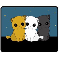 Cute Cats Fleece Blanket (medium)  by Valentinaart