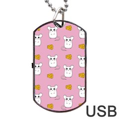 Cute Mouse Pattern Dog Tag Usb Flash (one Side) by Valentinaart