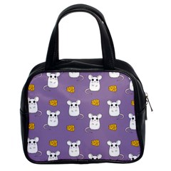 Cute Mouse Pattern Classic Handbags (2 Sides) by Valentinaart