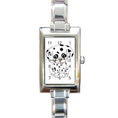 Cute Dalmatian Puppy  Rectangle Italian Charm Watch by Valentinaart