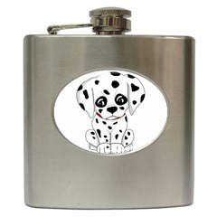 Cute Dalmatian Puppy  Hip Flask (6 Oz) by Valentinaart