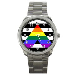 Straight Ally Flag Sport Metal Watch by Valentinaart