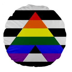 Straight Ally Flag Large 18  Premium Round Cushions by Valentinaart